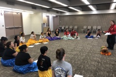 Kumu Nani sharing her story and manaʻo to her Hula Camp class